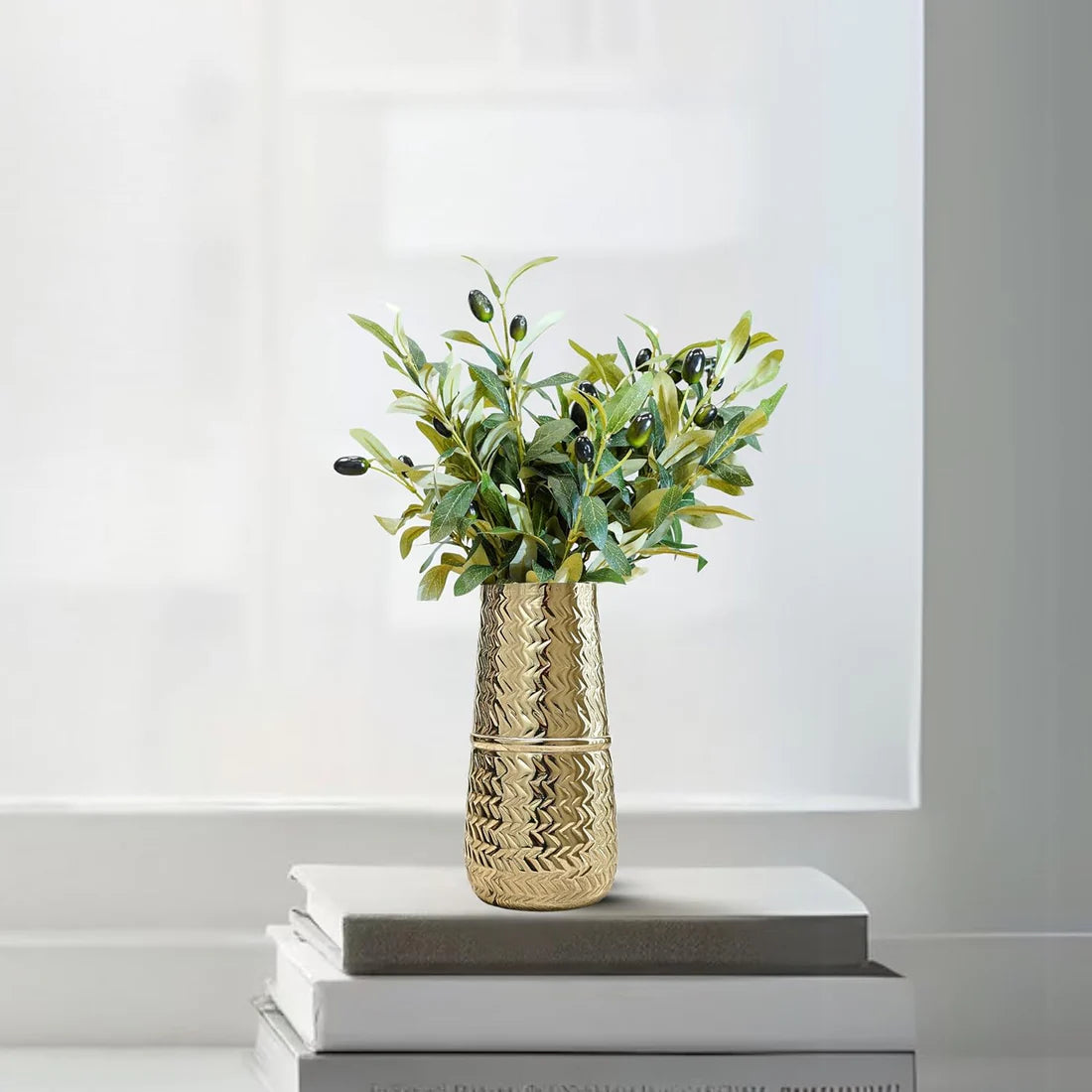 Golden Metal Flower Vase