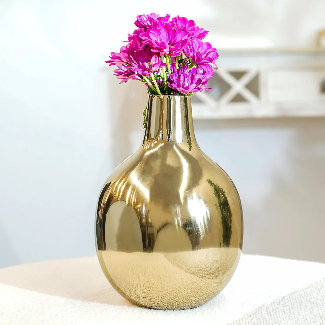 Metal Flower Vase for Table Decor