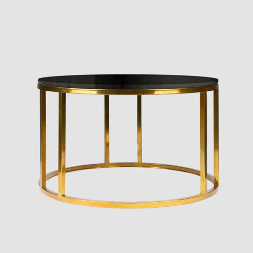 Anasay Black Matte Marble-Finish Wooden Top Center Table